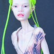 Tamikan Space Gal Kioni with Curious faceplate and Arctic skin tone