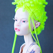 Tamikan Space Gal Kioni with Curious faceplate and Arctic skin tone