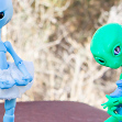 One Little Alien dancers, TinyTardie and One Little Reptiloid