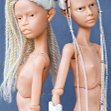 Tamikan Space Sprout Gals: Curious Kioni and Alpha with cyber limbs, Stanced torso, Mediterranean skin tone